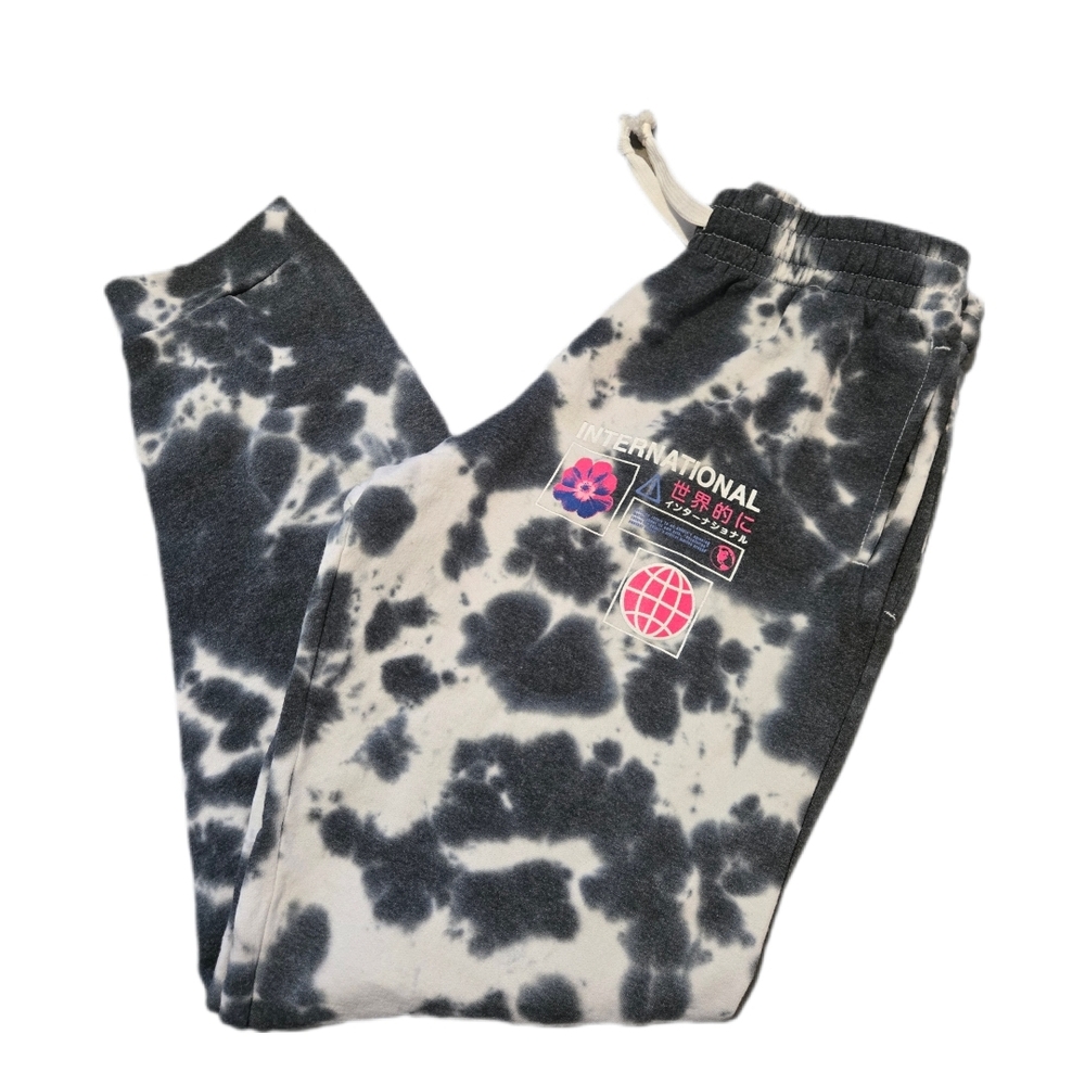 26 International Kids Black and White Tie-Dye Joggers